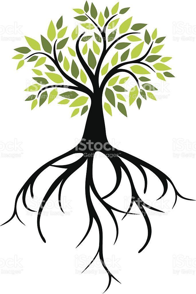 Black Tree with Roots Logo - Tree Silhouette With Roots.com. Free for personal