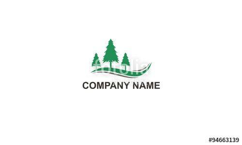 Pine Tree Company Logo - Green Pine Tree Mountain Company Logo Stock Image And Royalty Free