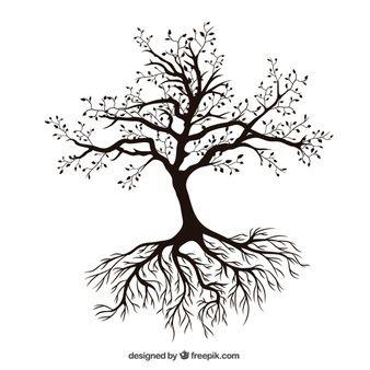 Black and White Tree with Roots Logo - Tree Branch Vectors, Photos and PSD files | Free Download