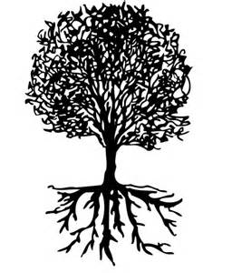 Black Tree with Roots Logo - tree roots clipart black and white