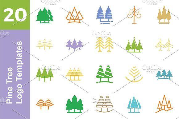 Pine Tree Company Logo - 20 Logo Pine Tree Templates Bundle ~ Logo Templates ~ Creative Market