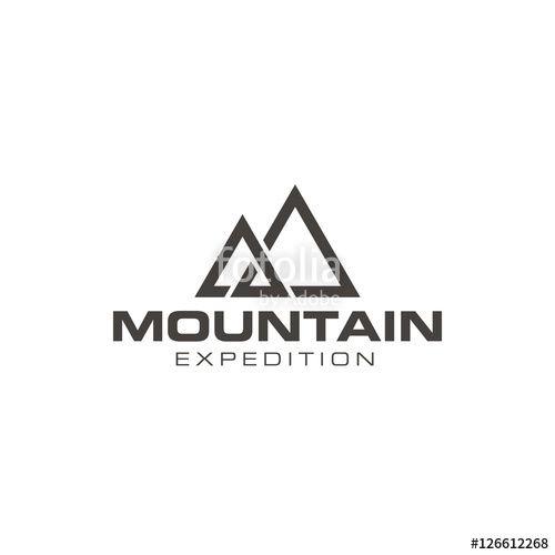 Simple Mountain Logo - Simple mountain outdoor logo design vector Stock image and royalty