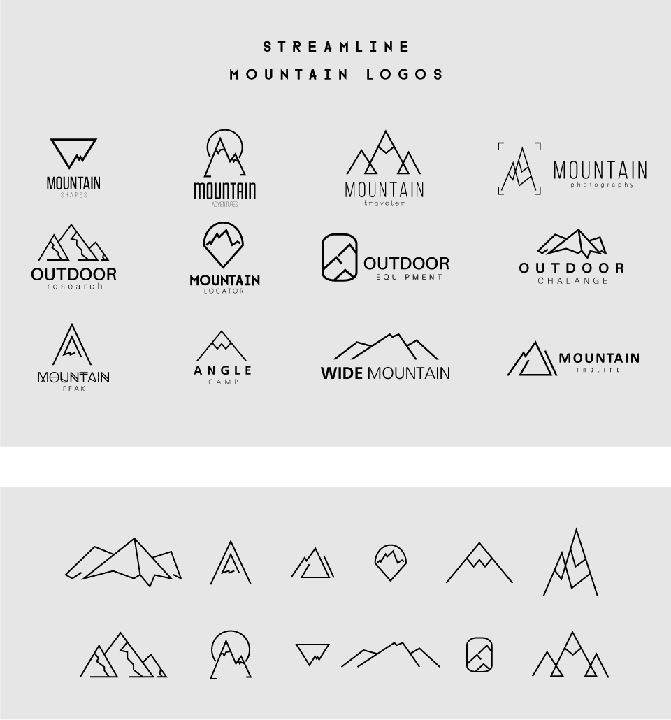 Simple Mountain Logo - Streamline Mountain Logo Templates on Behance | Canvas | Tattoos ...