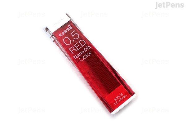 Red Lead Logo - Uni NanoDia Color Erasable Lead - 0.5 mm - Red - JetPens