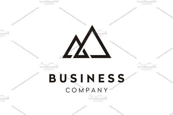 Simple Mountain Logo - Simple Monoline Mountain logo design ~ Logo Templates ~ Creative Market