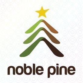 Pine Tree Company Logo - This simple and elegant abstract pine tree topped with a star. More