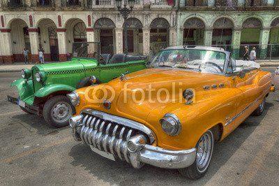Orange and Green Car Logo - Orange and Green Cars in front of Capi Tolio, Havana, Cuba 69634046