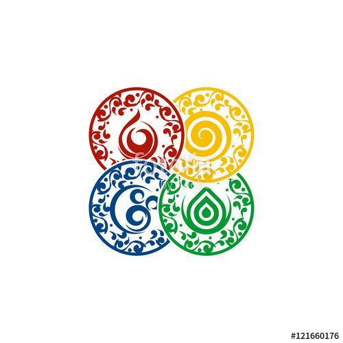 4 Elements Logo - Four Element Logo Vector Image Icon Stock Image And Royalty Free