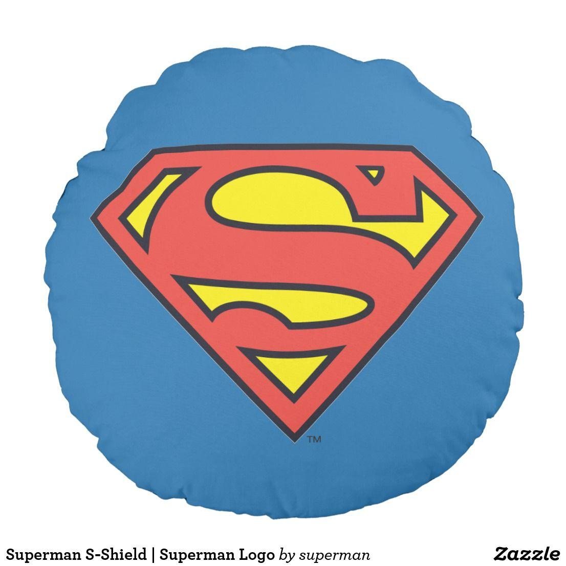 Grab Round Logo - Superman S-Shield | Superman Logo Round Pillow | Superman - Iconic S ...