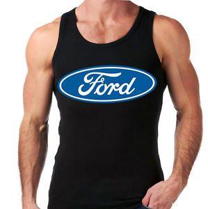 All Blue Oval Logo - Velocitee Speed Shop Mens Vest Licensed Ford Blue Oval Logo A12614 ...