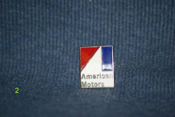 Red White and Blue Car Logo - vintage american motors car logo hat pin and pin back 2
