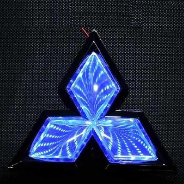 Red White and Blue Car Logo - Mitsubishi 3D LED Light Car Logos For Rear Blue Red White Automobile ...