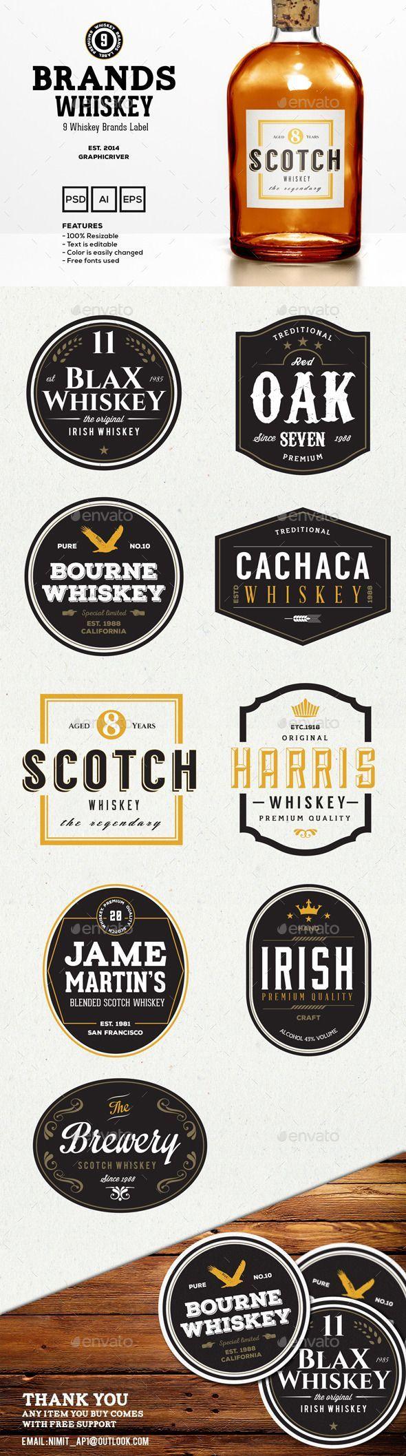 Whiskey Brand Logo - Pin by best Graphic Design on Badges - Sticker Template | Whiskey ...