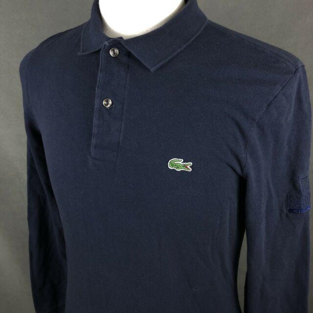 Company with Alligator Logo - Lacoste, Men's Size 40, Long Sleeve Blue & White Shirt, Gray ...