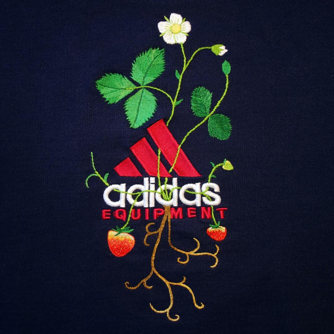 Adidas Flower Logo - New Sportswear Logos Embroidered With Flowers and Vegetables by ...
