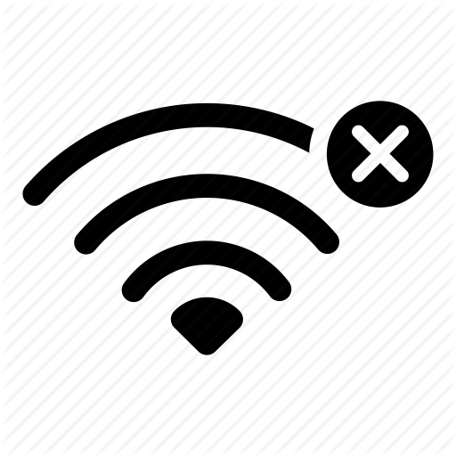 White WiFi Logo - Connection, disconnect, internet, offline, password, wifi error