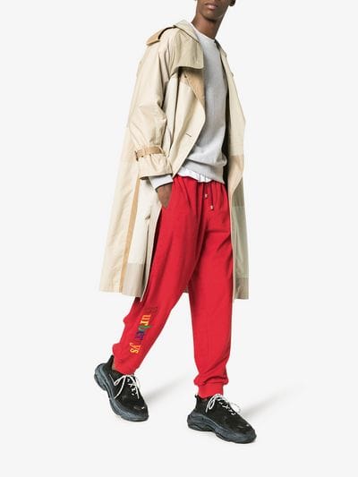 Rainbow Person Logo - Burberry Red rainbow logo detail tracksuit bottoms