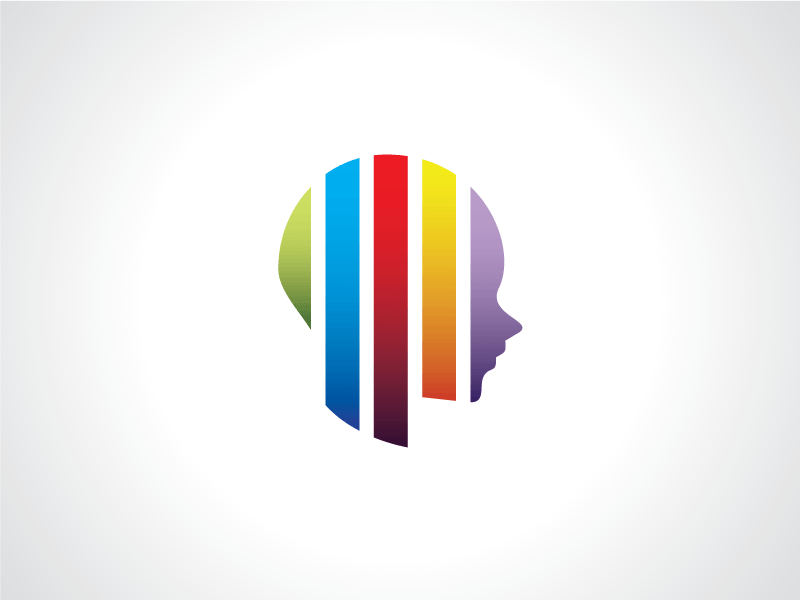 Rainbow Person Logo - Vertical Mind Logo Template