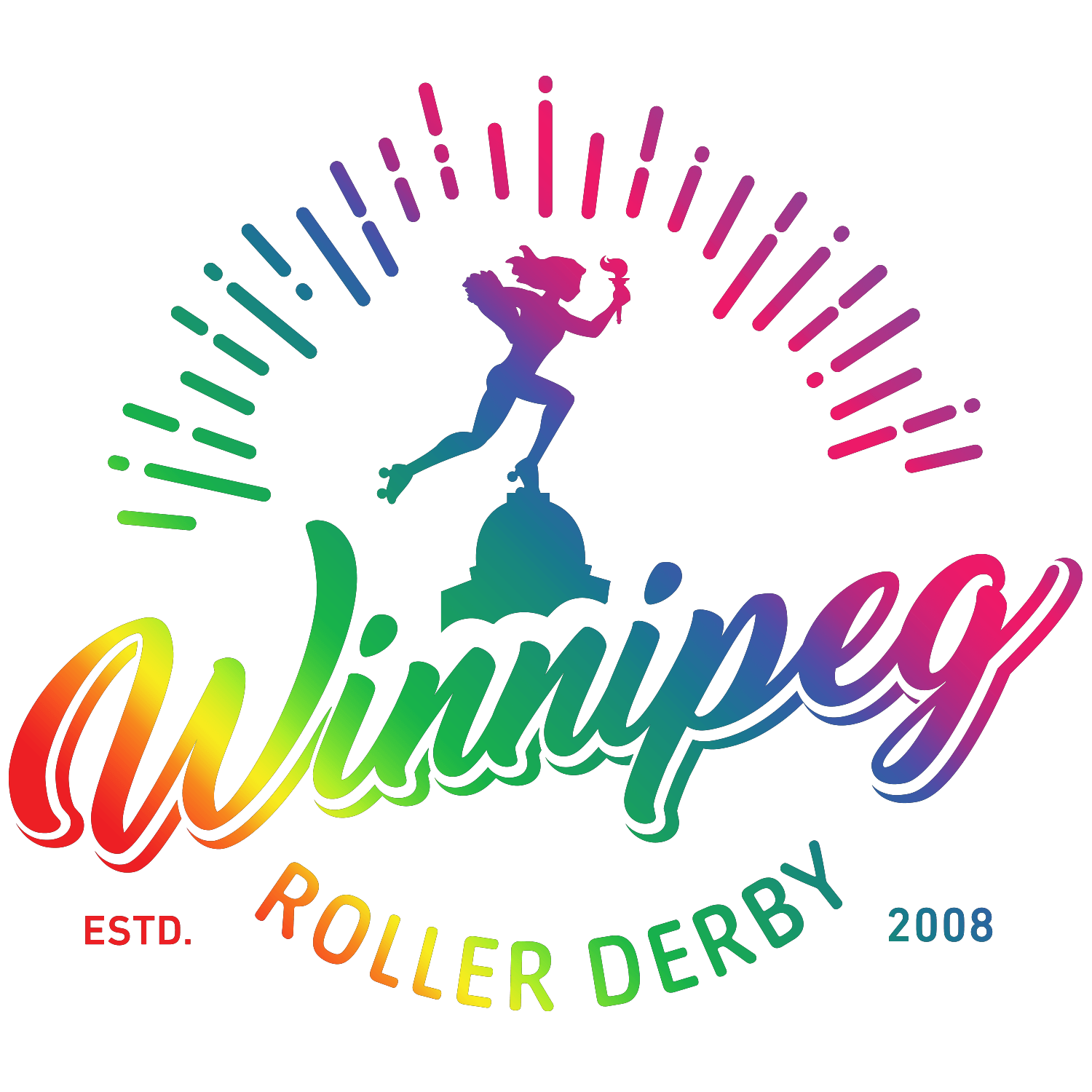 Rainbow Person Logo - Winnipeg Roller Derby League. Apply for the 2018 WRDL Pride
