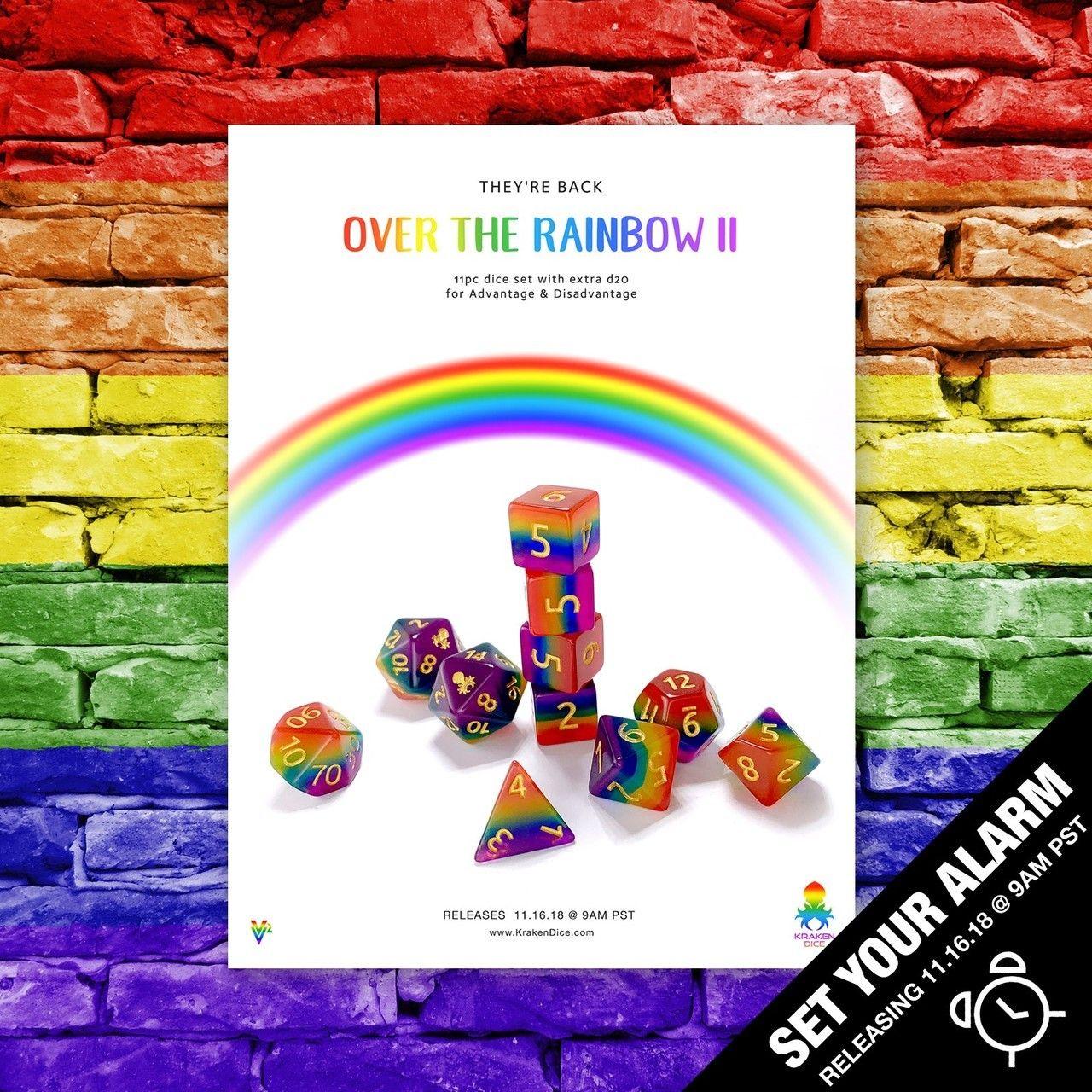 Rainbow Person Logo - Over The Rainbow II 11pc Dice Set With Kraken Logo
