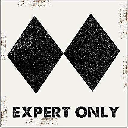 Double Black Diamond Logo - Expert Only Ski Slope Metal Sign, Double Black Diamond