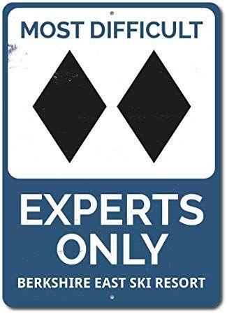 Double Black Diamond Logo - Double Black Diamond Experts Only Sign, Personalized Ski