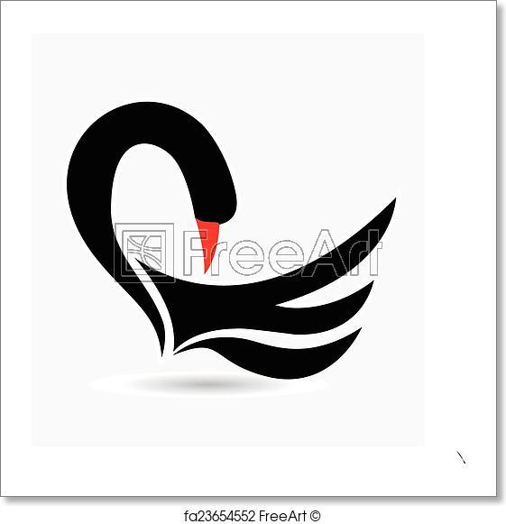 Black Swan Logo - Free art print of Black swan logo. Black swan icon vector design ...