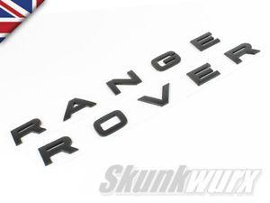 All-Black Lettering Logo - MATT BLACK Raised Lettering Logo for Range Rover Vogue/Sport ...