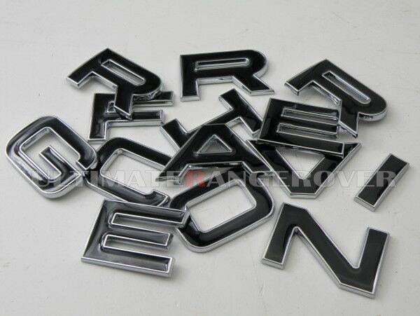 All-Black Lettering Logo - Range Rover L322 Vogue 3d Chrome Bonnet Boot Badge Letters Word ...