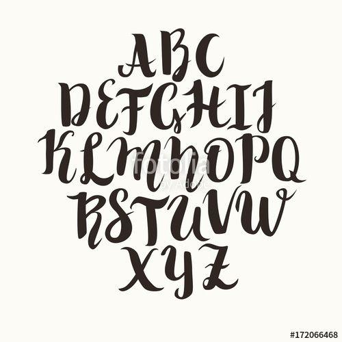 All-Black Lettering Logo - Calligraphic vector font. Lettering latin alphabet, capital letters