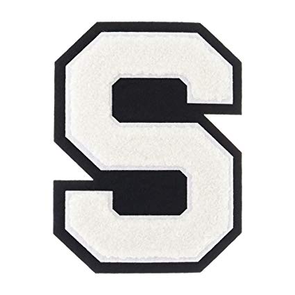 Varsity Letter S Logo - Amazon.com: S - White on Black - 4 1/2 Inch Heat Seal/Sew On ...