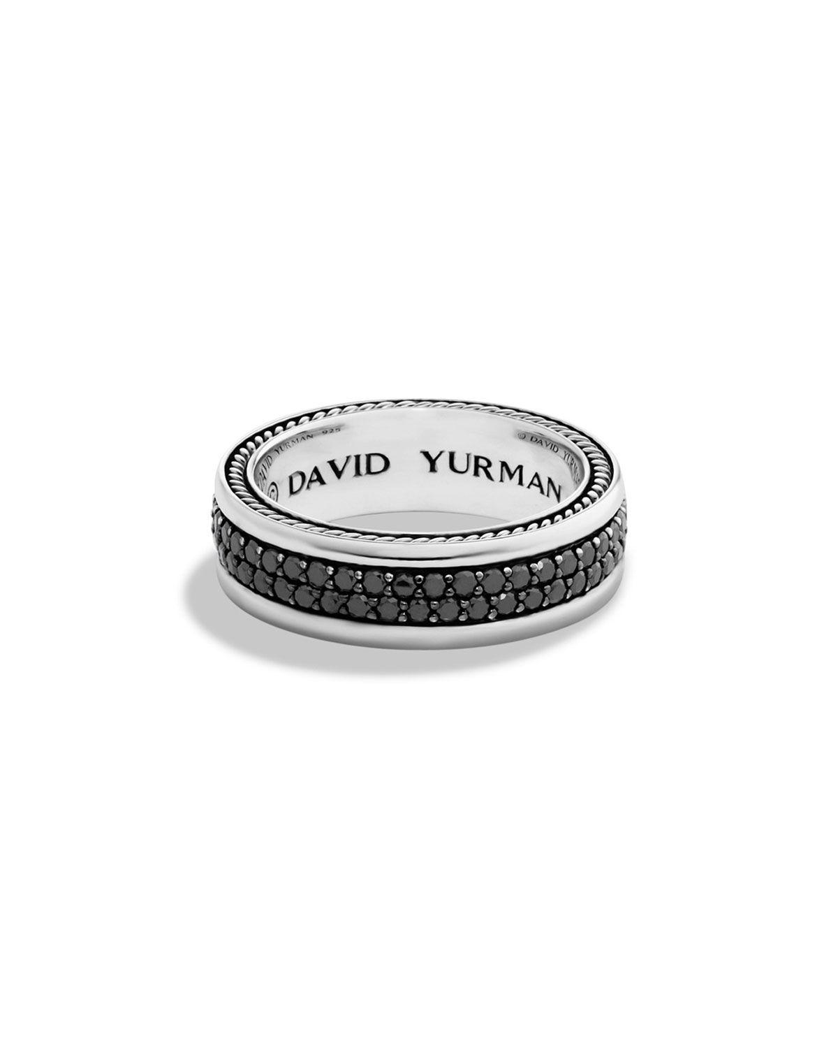Two Black Diamonds Logo - David Yurman Streamline Two-Row Band Ring with Black Diamonds ...