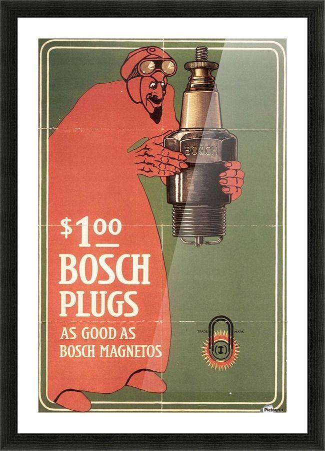 Vintage Bosch Logo - Vintage Bosch Spark Plugs Advertising Poster - VINTAGE POSTER Canvas