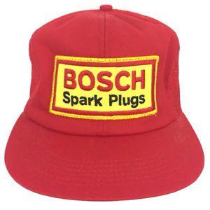 Vintage Bosch Logo - Vintage Bosch Hat Spark Plugs Patch Cap Snapback Mesh Logo USA