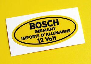 Vintage Bosch Logo - BOSCH 12V Yellow Coil Sticker Decal Vintage PORSCHE 356 911