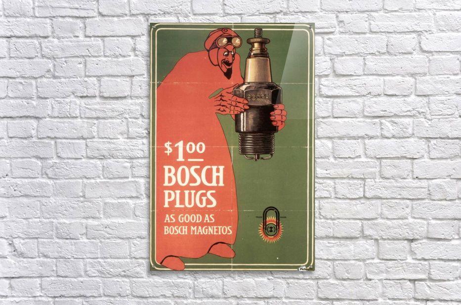 Vintage Bosch Logo - Vintage Bosch Spark Plugs Advertising Poster - VINTAGE POSTER Canvas