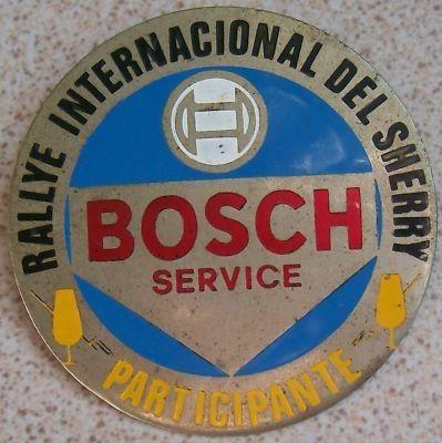 Vintage Bosch Logo - VINTAGE ORIGINAL RALLY INTERNATIONAL DEL SHERRY LOGO BOSCH 82 mm. IN