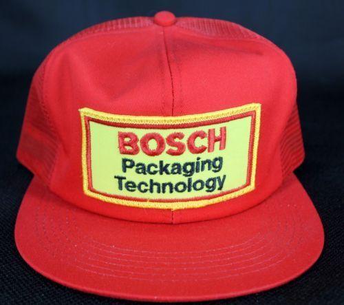 Vintage Bosch Logo - Bosch Packaging Technology Trucker Hat Cap Vintage Red Mesh Snapback