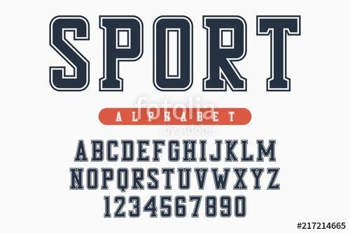 Varsity Letter S Logo - Sport font, original college alphabet. Athletic style letters and ...