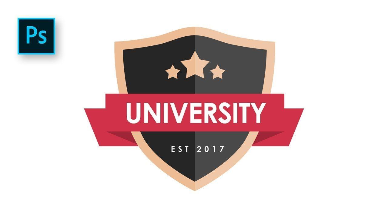 University Shield Logo - How to Make University badge / Emblem Logo Design in Photohop