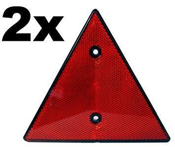 Circle in a Red Triangle Logo - 2x Red Triangular Reflectors Quality And E Approved, Suitable