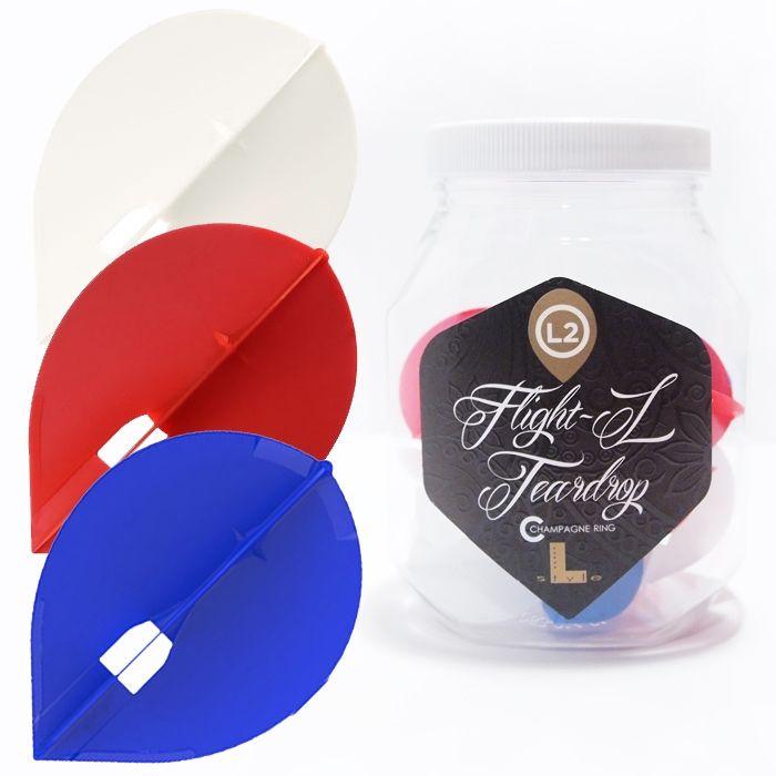 Red Circle with White Teardrop Logo - Red/Blue/White Teardrop Champagne Flight (15pc)