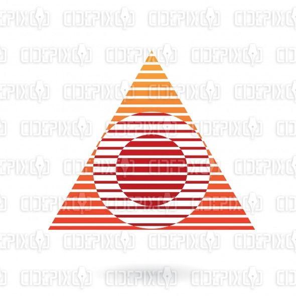 Circle in a Red Triangle Logo - abstract red, orange lines circle and triangle logo icon
