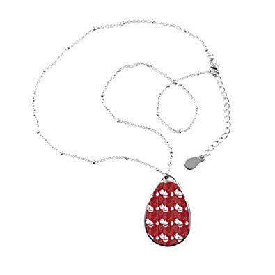 Red Circle with White Teardrop Logo - Red Decoration White Pattern Christmas Teardrop Shape Pendant