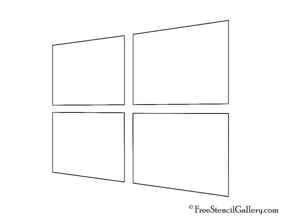 White Windows Logo - Microsoft Windows Logo 02 Stencil | Free Stencil Gallery