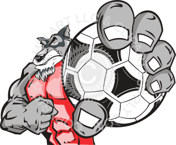 Wolf Soccer Logo - Wolf holding soccer ball