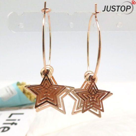 Fashion Star in Circle Logo - China Fashion Star Style 3 Stars Copper Sheet Circle Earring - China ...