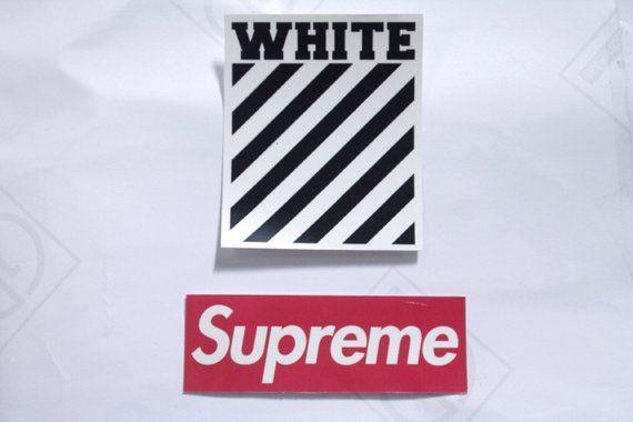 Off White Supreme Logo - 2 pcs stickers supreme logo and off-white logo sticker sticker | Etsy