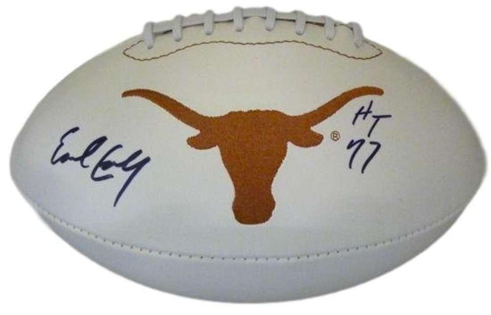 Longhorns Logo - Earl Campbell Autographed Signed Texas Longhorns Logo Football HT 77