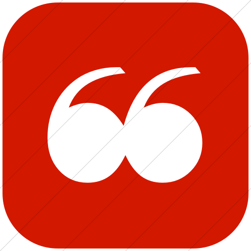 Red Quotation Logo - IconETC Flat rounded square white on red classica quotation mark icon